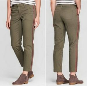 Olive Pants Side Stripe